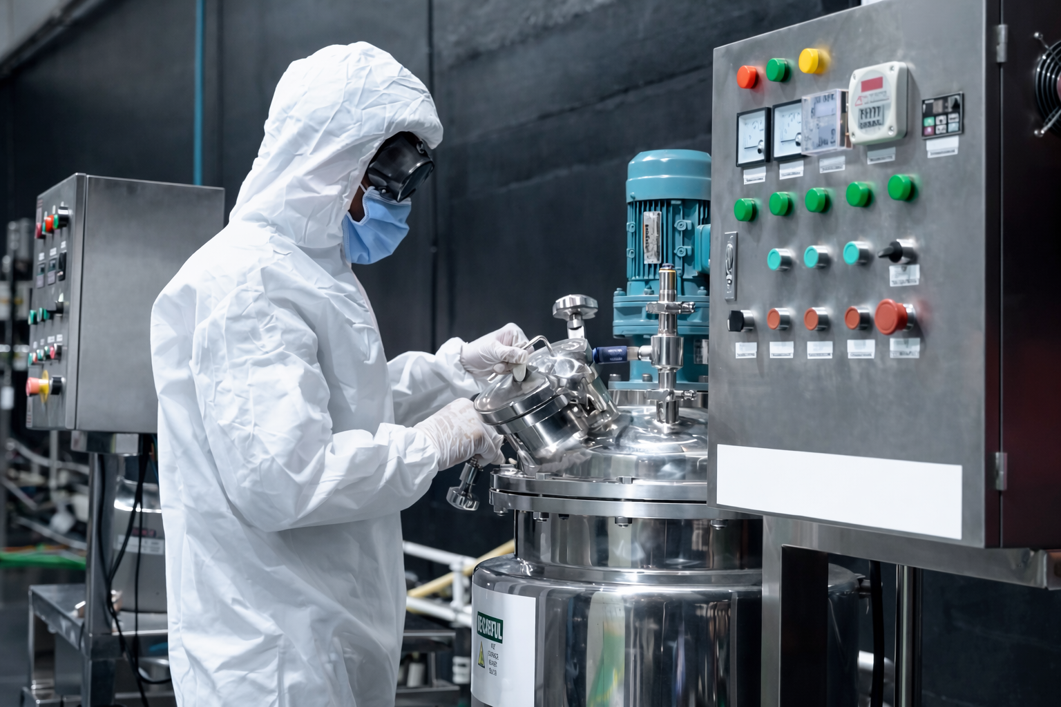 PRIIS hair colour production mixer and manufacturing area